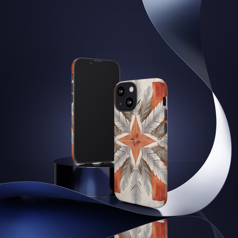 Silver Feather Compass - Impact Resistant Phone Case